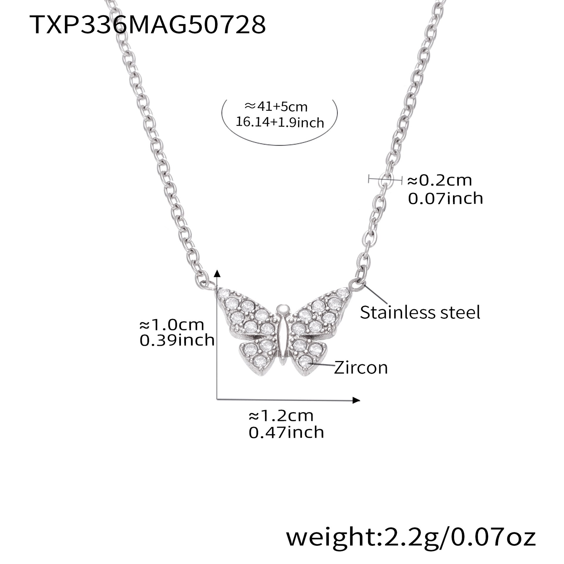 Full-diamond Butterfly Clavicle Necklace And Bracelet