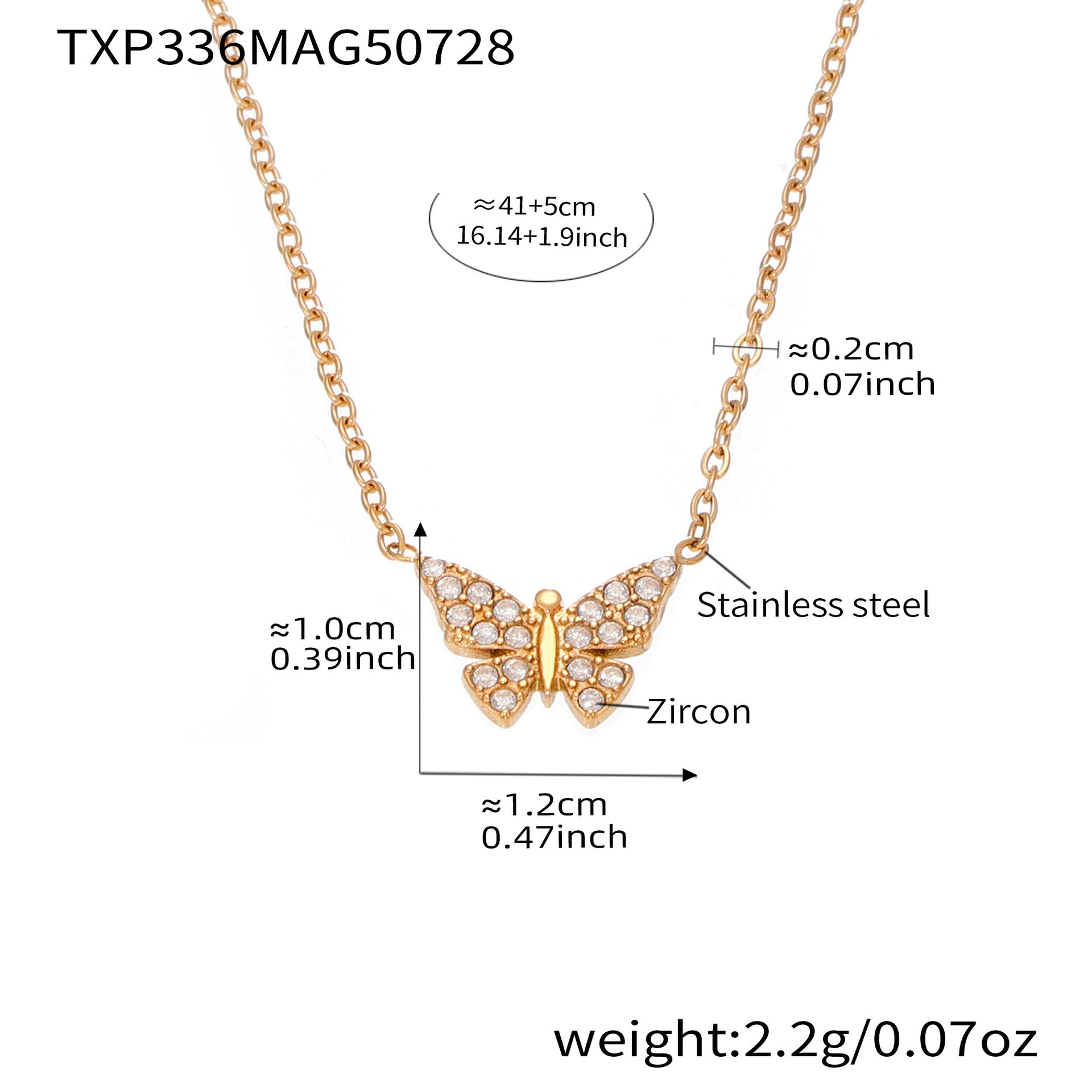Full-diamond Butterfly Clavicle Necklace And Bracelet